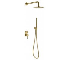 Смеситель встроенный + верхний+ ручной душ, Uno. Matt Gold Boheme 464-MG Смеситель встроенный + верхний+ ручной душ, Uno. Matt Gold Boheme 464-MG
