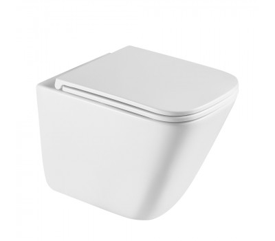 Унитаз ABBER Rechteck AC1219TC подвесной белый, безободковый, смыв торнадо, с закрытым дном Унитаз ABBER Rechteck AC1219TC подвесной белый, безободковый, смыв торнадо, с закрытым дном