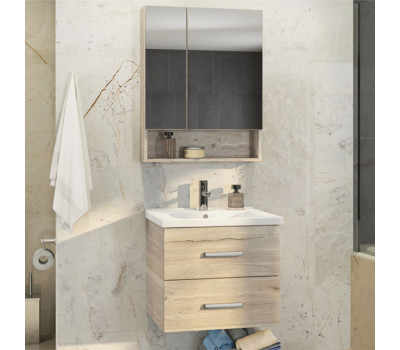 Зеркало-шкаф Comforty Парма-60 дуб дымчатый 