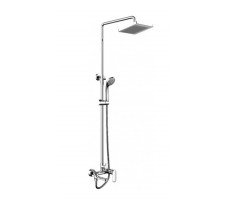 Душевая колонна Bravat Opal F6125183CP-A-RUS со смесителем для ванны, поворотный излив, хром 