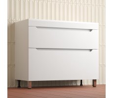 Тумба напольная Style Line Остин под раковину Фортуна 100 2 ящ белый эмаль PLUS ЛС-00002399-3 