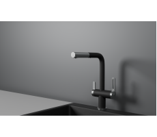 Смеситель для кухни GRANULA GR-8170, ШВАРЦ, С ВЫДВИЖНЫМ ИЗЛИВОМ 