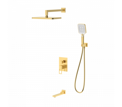 Душевая система для ванны и душа DQ Dortmund встраиваемая с изливом мат.золотоDA1715607 