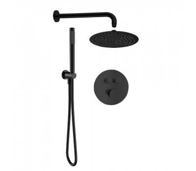 Набор для комплектации душа с термостатом и регулировкой напора AQUAme AQM8405MB Черный матовый Набор для комплектации душа с термостатом и регулировкой напора AQUAme AQM8405MB Черный матовый