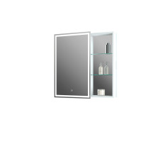 Зеркало-шкаф CONTINENT Aperio LED 800х800 левый с розеткой МВК006 