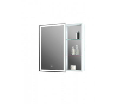 Зеркало-шкаф CONTINENT Aperio LED 800х800 левый с розеткой МВК006 