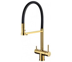 Смеситель для кухни с гибким изливом Grocenberg GB4095GO, золото 