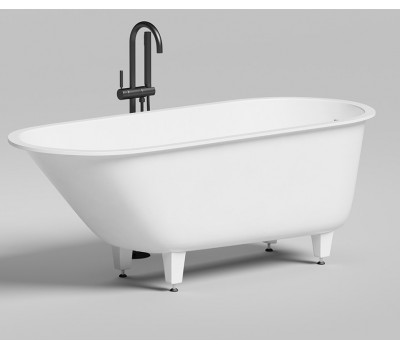 Встраиваемая ванна 160х70 Salini ORNELLA KIT 102416GN щелевой интегрированый слив-перелив, S-Sense, белый глянец  