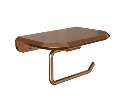 Держатель для туалетной бумаги с полочкой Knotlor PH103RB бронза матовый 