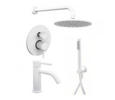 Комплект смесителей PAFFONI Light KITLIG018BO071 белый матовый Комплект смесителей PAFFONI Light KITLIG018BO071 белый матовый