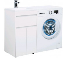 Тумба с раковиной Aquanet Токио 110 L белый (напольная, 1 ящик, 2 дверцы) 