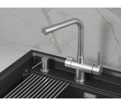 Смеситель для кухни GRANULA 5008, НЕРЖ 