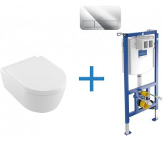 Унитаз с инсталляцией Villeroy & Boch Avento 5656 HR 01 (инсталляция 9224 61 00 + клавиша 9224 90 61) Унитаз с инсталляцией Villeroy & Boch Avento 5656 HR 01 (инсталляция 9224 61 00 + клавиша 9224 90 61)