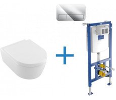 Унитаз с инсталляцией Villeroy & Boch Avento 5656 HR 01 (инсталляция 9224 61 00 + клавиша 9224 90 61) Унитаз с инсталляцией Villeroy & Boch Avento 5656 HR 01 (инсталляция 9224 61 00 + клавиша 9224 90 61)