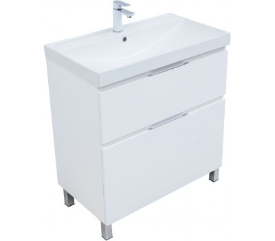Тумба с раковиной Aquanet Алвита new 80 (Flash) напольная 2 ящ. цв. белый матовый 00345689 Тумба с раковиной Aquanet Алвита new 80 (Flash) напольная 2 ящ. цв. белый матовый 00345689