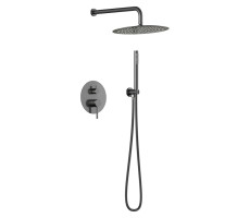 Душевая система встраиваемая Knotlor SS-26/GM, вороненая сталь