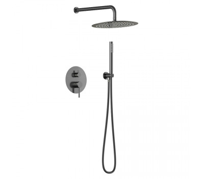 Душевая система встраиваемая Knotlor SS-26/GM, вороненая сталь