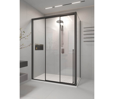 Душевой угол раздвижной Veconi Premium Prato 300 SP B-L, 1200х1000x2000, черный матовый PR3/L-SP-120100-01-B-C4 