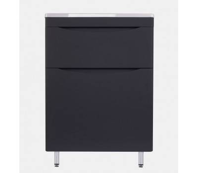 Тумба напольная Style Line Бергамо мини 60 (2 ящ.) Люкс антискрейтч черный, PLUS СС-00002308 
