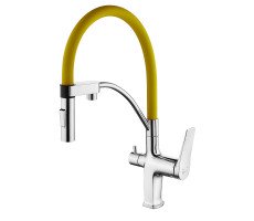 Смеситель для кухни Lemark Comfort LM3074C-Yellow хром | желтый 