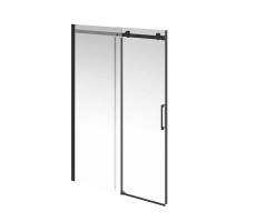 Душевая дверь 140х210см Kerama Marazzi Cristallo CT.140.1/2.SD.BLK.M раздвижная с функцией soft close, цвет: черный матовый