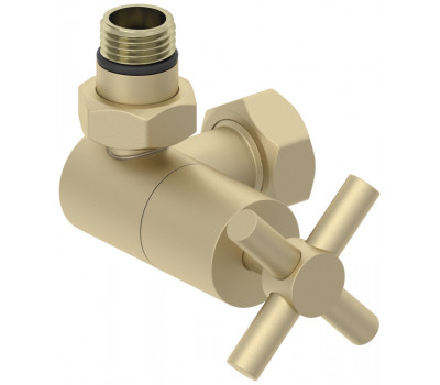 Вентиль Сунержа 3D G 1/2" НР х G 3/4" НГ левый крест цвет-шампань матовая 022-1410-1234 