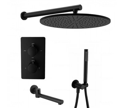 Душевой комплект с термостатом 3в1 Feramolli BL725-12 (30см.), черный матовый Душевой комплект с термостатом 3в1 Feramolli BL725-12 (30см.), черный матовый