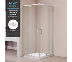Комплект: Угол RGW PA-038 + поддон RGW CR 350803888-11, 19170188-01 Хром 