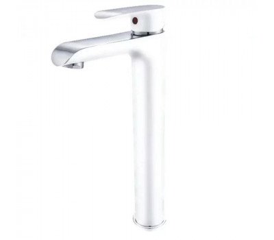 Смеситель для раковины высокий Grocenberg GB3010WC, белый/хром 