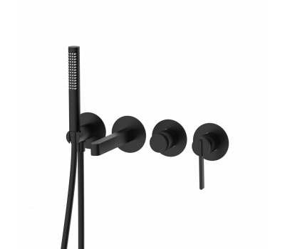 Смеситель для ванны настенный 4 отверстия DQ Bonn черный DA1704805 Смеситель для ванны настенный 4 отверстия DQ Bonn черный DA1704805