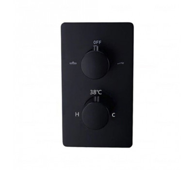 Термостатический смеситель скрытого монтажа на 2 потока Feramolli BL608T2W, черный матовый 