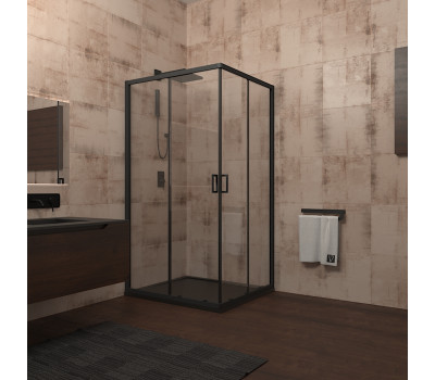 Душевой угол Veconi Rovigo RV-13, 1000x1000x1950, черный матовый, стекло прозрачное Душевой угол Veconi Rovigo RV-13, 1000x1000x1950, черный матовый, стекло прозрачное