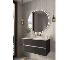 Тумба без раковины Armadi Art Vallessi 100 АНТРАЦИТ глянец 2 полки 837-100-A glossy 