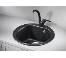 Кухонная мойка GRANULA 5101, ЧЁРНЫЙ, кварц 