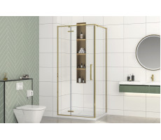 Душевой угол BERN-V RB100x80х195-T-GD (прозрачное)  золото 