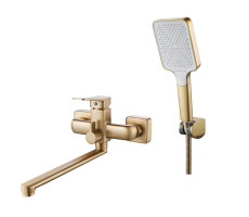 Смеситель для ванны Shevanik S9902G, золотой сатин
