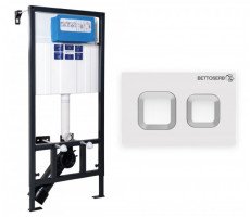 Инсталляция BETTOSERB Sava Fix Slim в комплекте клавиша смыва хром матовый (SET40006472) 