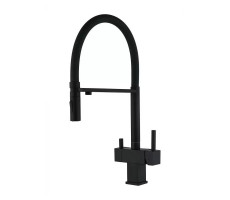 Смеситель для кухни с гибким изливом и подключением фильтра Grocenberg GB4098BL, черный Смеситель для кухни с гибким изливом и подключением фильтра Grocenberg GB4098BL, черный