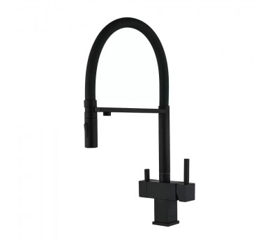 Смеситель для кухни с гибким изливом и подключением фильтра Grocenberg GB4098BL, черный Смеситель для кухни с гибким изливом и подключением фильтра Grocenberg GB4098BL, черный