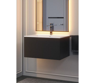 Тумба с раковиной для ванной подвесная Uperwood Parma Premium 66х47,5х36,5 см, черная 39330205461 Тумба с раковиной для ванной подвесная Uperwood Parma Premium 66х47,5х36,5 см, черная 39330205461