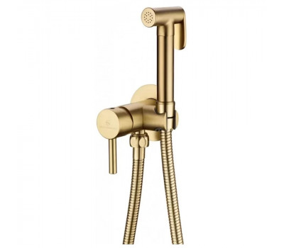 Гигиенический душ со смесителем встраиваемый Grocenberg GB001MG, матовое золото 