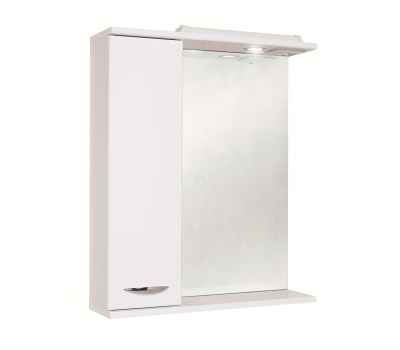 Шкаф-зеркало Onika Ника 60 белый, левый, с подсветкой 206015 