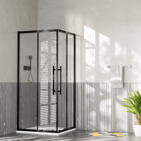 Ограждение душевое ESBANO ESF-90D1+120D2-B Размер: 90х120х195  черный матовый 