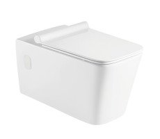 Унитаз подвесной Azario Quadro AZ-003 безободковый с сиденьем микролифт Унитаз подвесной Azario Quadro AZ-003 безободковый с сиденьем микролифт