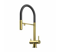 Смеситель для кухни OMOIKIRI Kanto, цвет-золото светлое/черный 4994014 