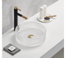 Раковина Ceramalux GL01 прозрачное стекло 