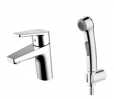 Смеситель для умывальника с гигиеническим душем Bravat Line F15299C-2 Хром 