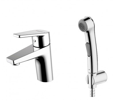 Смеситель для умывальника с гигиеническим душем Bravat Line F15299C-2 Хром 