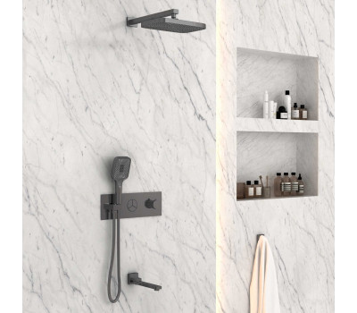 Душевой комплект Vincea VSFW-432T1GM встраиваемый, термостатический, 3 режима, вороненая сталь Душевой комплект Vincea VSFW-432T1GM встраиваемый, термостатический, 3 режима, вороненая сталь