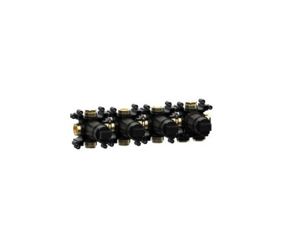 Встраиваемая часть термостатического смесителя на 3 потребителя Almar Modular E176909 Черный матовый 